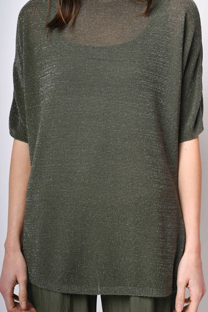 Top oversize in maglia lurex